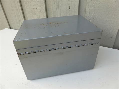 record metal storage box|records boxes with hinged lids.